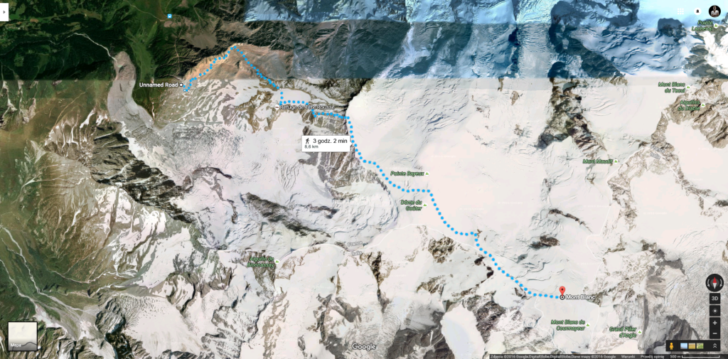 Trasa na Mont Blanc